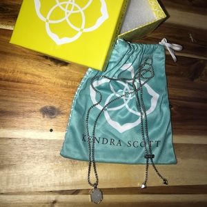 Kendra Scott long adjustable white drusy necklace